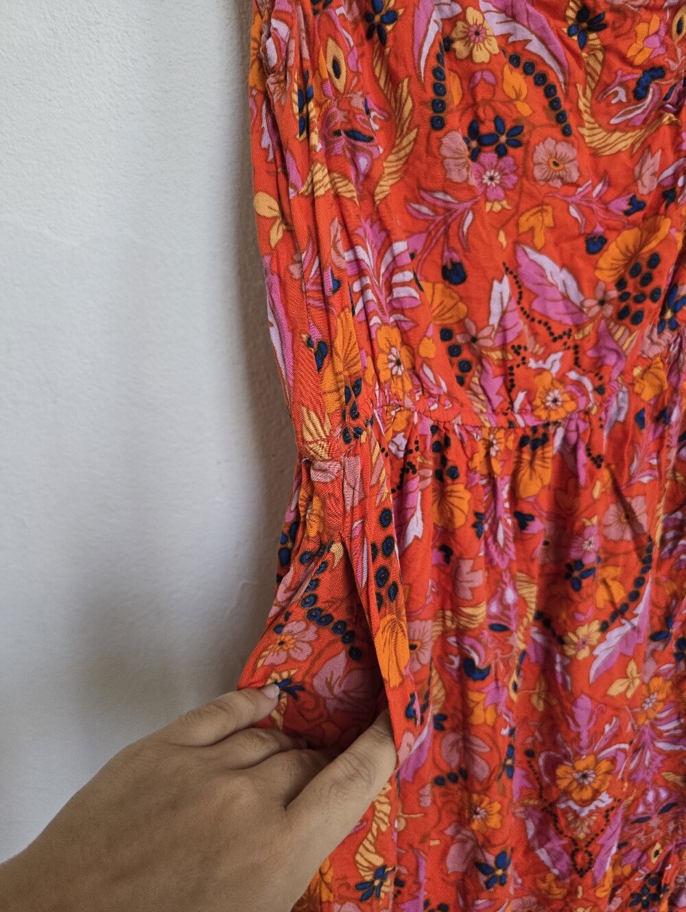 Band of the Free One Shoulder Boho Floral Midi Dress L - Picture 8 of 15